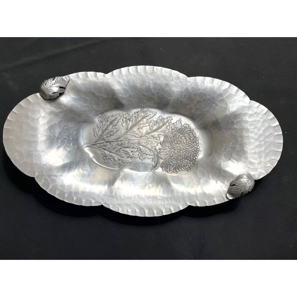 Serving Tray Aluminum Metalware by Continental Hand Wrought #572
